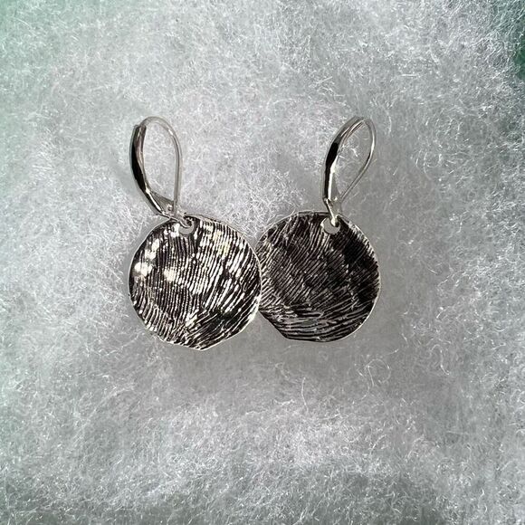 Silver Dandelion Drop Earrings - Picture 6 of 6